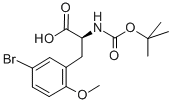 结构式 CAS# 261165-03-1, (S)-N-叔丁氧羰基-(5-溴-2-甲氧基苯基)丙氨酸
