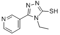 structure of CAS# 26131-68-0, 4-Ethyl-5-Pyridin-3-Yl-4H-[1,2,4]Triazole-3-Thiol;4-Ethyl-5-(3-Pyridyl)-2H-1,2,4-Triazole-3-Thione;Zinc00221555;Sbb007101