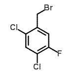 structure of CAS# 261763-27-3, 1-(Bromomethyl)-2,4-Dichloro-5-Fluorobenzene;1-(Bromom<wbr>ethyl)-2,<wbr>4-dichlor<wbr>o-5-fluor<wbr>obenzene,<wbr> α-Bromo-<wbr>2,4-dichl<wbr>oro-5-flu<wbr>orotoluene;2,4-DICHLORO-5-FLUOROBENZYLBROMIDE;MFCD01631381
