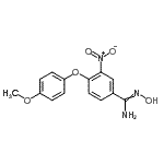 structure of CAS# 261966-14-7, N'-Hydroxy-4-(4-Methoxyphenoxy)-3-Nitrobenzenecarboximidamide;BENZENECA<wbr>RBOXIMIDA<wbr>MIDE,N-HY<wbr>DROXY-4-(<wbr>4-METHOXY<wbr>PHENOXY)-<wbr>3-NITRO-;MFCD00662654;N-HYDROXY-4-(4-METHOXYPHENOXY)-3-NITROBENZENECARBOXIMIDAMIDE