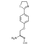 structure of CAS# 263015-85-6, 2-[4-(4,5-Dihydro-1,3-Thiazol-2-Yl)Phenoxy]-N'-Hydroxyethanimidamide;2-[4-(2-THIAZOLIN-2-YL)PHENOXY]ACETAMIDOXIME;2-[4-(4,5-Dihydro-1,3-thiazol-2-yl)phenoxy]acetamidoxime;2-[4-(4,5<wbr>-DIHYDRO-<wbr>1,3-THIAZ<wbr>OL-2-YL)P<wbr>HENOXY]-N<wbr>-HYDROXYE<wbr>THANIMIDA<wbr>MIDE
