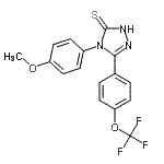 结构式 CAS# 263707-22-8, 4-(4-甲氧基苯基)-5-[4-(三氟甲氧基)苯基]-2,4-二氢-3H-1,2,4-三唑-3-硫酮