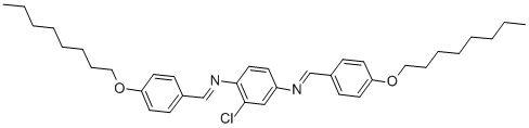 structure of CAS# 26456-28-0, 2-Chloro-N1,N4-Bis[[4-(Octyloxy)Phenyl]Methylene]-1,4-Benzenediamine;2-Chloro-N,N'-Bis[[4-(Octyloxy)Phenyl]Methylene]-1,4-Benzenediamine;2-Chloro-N,N’-Bis[[4-(Octyloxy)Phenyl]Methylene]-4-Benzenediamine;BIS(P-OCTYLOXYBENZYLIDENE) 2-CHLORO-1,4-PHENYLENEDIAMINE