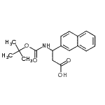 structure of CAS# 268542-15-0, 3-({[(2-Methyl-2-Propanyl)Oxy]Carbonyl}Amino)-3-(2-Naphthyl)Propanoic Acid;Boc-(R,S)-3-amino-3-(2-naphthyl)propionic acid;Boc-(R,S)-3-amino-3-(2-naphthyl)-proponicacid