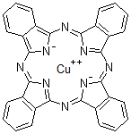 structure of CAS# 26893-93-6, Poly(Copper Phthalocyanine);Copper(Ii) Phthalocyanine;Copper, (29H,31H-Phthalocyaninato(2-)-N29,N30,N31,N32)-, Homopolymer (9Ci);Copper, (29H,31H-Phthalocyaninato(2-)-Kappan29,Kappan30,Kappan31,Kappan32)-, Homopolymer