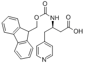 structure of CAS# 269396-69-2, Fmoc-(R)-3-Amino-4-(4-Pyridyl)-Butyric Acid;N-9-FLUORENYLMETHOXYCARBONYL-(R)-3-AMINO-4-(4-PYRIDYL)BUTANOIC ACID;N-BETA-9-FLUORENYLMETHOXYCARBONYL-D-HOMO(4-PYRIDYL)ALANINE;FMOC-(R)-3-AMINO-4-(4-PYRIDYL)BUTANOIC ACID
