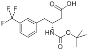 结构式 CAS# 269726-74-1, 叔丁氧羰基-(R)-3-氨基-4-(3-三氟甲基-苯基)-丁酸