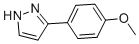 structure of CAS# 27069-17-6, 3-(4-Methoxyphenyl)Pyrazole;Zinc00109084;Maybridge1_007801;Pyrazole, 5-(4-Methoxyphenyl)-