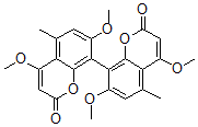 structure of CAS# 27909-08-6, (+)-4,4',7,7'-Tetramethoxy-5,5'-Dimethyl-8,8'-Bi(2H-1-Benzopyran)-2,2'-Dione;8-(4,7-Dimethoxy-5-Methyl-2-Oxo-Chromen-8-Yl)-4,7-Dimethoxy-5-Methyl-Chromen-2-One;8-(4,7-Dimethoxy-5-Methyl-2-Oxo-8-Chromenyl)-4,7-Dimethoxy-5-Methyl-2-Chromenone;8-(2-Keto-4,7-Dimethoxy-5-Methyl-Chromen-8-Yl)-4,7-Dimethoxy-5-Methyl-Coumarin