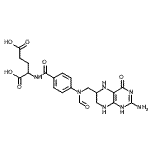 structure of CAS# 2800-34-2, N-(4-{[(2-Amino-4-Oxo-1,4,5,6,7,8-Hexahydro-6-Pteridinyl)Methyl](Formyl)Amino}Benzoyl)Glutamic Acid;10-formyl-H4PteGlu1;10-formyl-tetrahydrofolate;10-Formyltetrahydrofolate