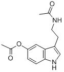 structure of CAS# 28026-16-6, N-[2-[5-(Acetyloxy)-1H-Indol-3-Yl]Ethyl]-Acetamide;5-Acetoxy-3-(N-Acetyl-2-Aminoethyl)-1H-Indole;3-(N-ACETYL-2-AMINOETHYL)-5-ACETOXYINDOLE;5-ACETOXY-N-ACETYLTRYPTAMINE