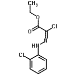 structure of CAS# 28317-49-9, Ethyl (2E)-Chloro[(2-Chlorophenyl)Hydrazono]Acetate;acetate;ethyl (2E<wbr>)-2-chlor<wbr>o-2-[2-(2<wbr>-chloroph<wbr>enyl)hydr<wbr>azin-1-yl<wbr>idene]ace<wbr>tate;ethyl (2E<wbr>)-2-chlor<wbr>o-3-[(2-c<wbr>hlorophen<wbr>yl)amino]<wbr>-3-azapro<wbr>p-2-enoate