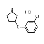结构式 CAS# 28491-00-1, 3-(3-氯苯氧基)吡咯烷盐酸盐(1:1)