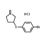 结构式 CAS# 28491-03-4, 3-(4-溴苯氧基)吡咯烷盐酸盐(1:1)