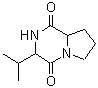 structure of CAS# 2854-40-2, 3-Isopropylhexahydropyrrolo[1,2-a]Pyrazine-1,4-Dione;Cyclo(prolylvalyl);CYCLO(-PRO-VAL);Cyclo-Val-Pro-diketopiperazine
