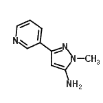 structure of CAS# 287494-25-1, 1-Methyl-3-(3-Pyridinyl)-1H-Pyrazol-5-Amine;1-methyl-3-(3-pyridyl)pyrazole-5-ylamine;1-methyl-3-pyridin-3-yl-1H-pyrazol-5-amine;MFCD08059968
