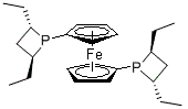 结构式 CAS# 290347-66-9, (-)-1,1'-二((2S,4S)-2,4-二乙基磷杂环丁基)二茂铁