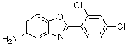 structure of CAS# 293737-83-4, 2-(2,4-Dichlorophenyl)-1,3-Benzoxazol-5-Amine;2-(2,4-dichlorophenyl)benzo[d]oxazol-5-amine;2-(2,4-Dichloro-phenyl)-benzooxazol-5-ylamine;2-(2,4-dichlorophenyl)benzoxazole-5-ylamine