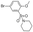 structure of CAS# 295360-83-7, 1-(5-Bromo-2-Methoxybenzenesulphonyl)Piperidine;N-Piperidinyl  5-Bromo-2-Methoxybenzenesulfonamide;1-(5-BROMO-2-METHOXYBENZENESULPHONYL)PIPERIDINE;4-Bromo-2-(Piperidin-1-Ylsulphonyl)Anisole 97%