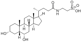 structure of CAS# 2958-04-5, Taurohyodeoxycholic Acid;2-[[(4R)-4-[(3R,5R,6S,8S,9S,10R,13R,14S,17R)-3,6-Dihydroxy-10,13-Dimethyl-2,3,4,5,6,7,8,9,11,12,14,15,16,17-Tetradecahydro-1H-Cyclopenta[A]Phenanthren-17-Yl]-1-Oxopentyl]Amino]Ethanesulfonic Acid;2-(((3Alpha,5Beta,6Alpha)-3,6-Dihydroxy-24-Cholan-24-Yl)Amino)Ethanesulfonic Acid;Ccris 6480