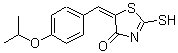 structure of CAS# 303798-03-0, (5E)-5-(4-Isopropoxybenzylidene)-2-Sulfanyl-1,3-Thiazol-4(5H)-One;(5E)-5-(4<wbr>-Isopropo<wbr>xybenzyli<wbr>dene)-2-m<wbr>ercapto-1<wbr>,3-thiazo<wbr>l-4(5H)-o<wbr>ne;5-(4-isopropoxybenzylidene)-2-thioxo-1,3-thiazolidin-4-one;5-{[4-(me<wbr>thylethox<wbr>y)phenyl]<wbr>methylene<wbr>}-2-thiox<wbr>o-1,3-thi<wbr>azolidin-<wbr>4-one