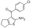 structure of CAS# 304018-04-0, (2-Amino-5,6-Dihydro-4H-Cyclopenta[d]Thiophen-3-Yl)-(4-Chlorophenyl)Methanone;(2-Amino-5,6-Dihydro-4H-Cyclopenta[B]Thiophen-3-Yl)-(4-Chloro-Phenyl)-Methanone;Bas 04364366;St5274784