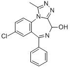 structure of CAS# 30896-57-2, 4-Hydroxyalprazolam;4-Hydroxyalprazolam;4H-(1,2,4)Triazolo(4,3-A)(1,4)Benzodiazepin-4-Ol, 8-Chloro-1-Methyl-6-Phenyl-;Rs-4-Hydroxyalprazolam