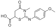 structure of CAS# 309265-90-5, (6S)-2-(4-Methoxyphenyl)Imino-3-Methyl-4-Oxo-1,3-Thiazinane-6-Carboxylic acid;(6S)-4-Keto-2-(4-Methoxyphenyl)Imino-3-Methyl-1,3-Thiazinane-6-Carboxylate;Zinc00245887;Zinc04871866