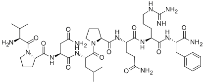 structure of CAS# 311309-27-0, H-Val-Pro-Asn-Leu-Pro-Gln-Arg-Phe-NH2;Neuropeptide VF (124-131) (Human) V-8-F-NH2, NPVF;NEUROPEPTIDE NPVF FRAGMENT AMIDE [HOMO SAPIENS];H-VAL-PRO-ASN-LEU-PRO-GLN-ARG-PHE-NH2