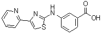 structure of CAS# 315702-87-5, 3-(4-Pyridin-2-Yl-Thiazol-2-Ylamino)-Benzoic Acid;3-[[4-(2-Pyridyl)Thiazol-2-Yl]Amino]Benzoate;3-[[4-(2-Pyridyl)-2-Thiazolyl]Amino]Benzoate;Zinc00088261