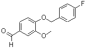 structure of CAS# 321432-05-7, 4-[(4-Fluorobenzyl)Oxy]-3-Methoxybenzenecarbaldehyde;4-[(4-FLUOROBENZYL)OXY]-3-METHOXYBENZENE-CARBOXALDEHYDE;4-[(4-FLUOROBENZYL)OXY]-3-METHOXYBENZENECARBALDEHYDE;4-[(4-FLUOROBENZYL)OXY]-3-METHOXYBENZALDEHYDE