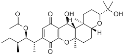 结构式 CAS# 32450-25-2, (3R,4aR,6aR,12S,12aS,12betaR)-9-[(1S,2R,3S)-2-(乙酰氧基)-1,3-二甲基戊基]-1,2,3,4a,5,6,6alpha,12,12alpha,12beta-十氢-12-羟基-3-(1-羟基-1-甲基乙基)-6alpha,12beta-二甲基-吡喃并[3,2-a]氧杂蒽-8,11-二酮