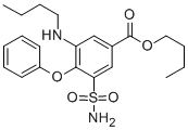 结构式 CAS# 32643-00-8, 3-丁基氨基-4-(苯氧基)-5-氨基磺酰基苯甲酸丁基酯