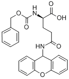 structure of CAS# 327981-02-2, (R)-5-(9H-Xanthen-9-ylamino)-2-(benzyloxycarbonylamino)-5-oxopentanoic acid;(R)-5-(9H-Xanthen-9-Ylamino)-2-(Benzyloxycarbonylamino)-5-Oxopentanoic Acid;N-ALPHA-BENZYLOXYCARBONYL-N-GAMMA-XANTHYL-D-GLUTAMINE;N-.ALPHA.-CBZ-N-.DELTA.-XANTHYL-D-GLUTAMINE