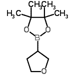 结构式 CAS# 331958-90-8, 4,4,5,5-四甲基-2-(四氢-3-呋喃基)-1,3,2-二氧硼戊环