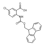structure of CAS# 332121-90-1, 5-Chloro-2-{[(9H-Fluoren-9-Ylmethoxy)Carbonyl]Amino}Benzoic Acid;2-(Fmoc-amino)-5-chlorobenzoic Acid;Fmoc-2-amino-5-chlorobenzoic acid;MFCD02682159