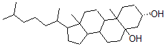 CAS 登录号：3347-60-2， (3S)-10,13-二甲基-17-(6-甲基庚烷-2-基)-1,2,3,4,6,7,8,9,11,12,14,15,16,17-十四氢环戊烯并[a]菲-3,5-二醇