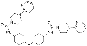 结构式 CAS# 337511-95-2, N,N'-(亚甲基二环己基)二[4-(2-吡啶基)-1-哌嗪甲酰胺]