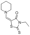 CAS 登录号：34255-45-3， (5Z)-3-乙基-5-(哌啶-1-基亚甲基)-2-硫代-1,3-噻唑烷-4-酮