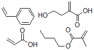 CAS 登录号：34268-75-2， 2-甲基-2-丙烯酸丁基酯,聚合物与苯乙烯,2-羟基乙基-2-丙烯酸酯和2-丙烯酸