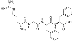 structure of CAS# 34367-73-2, H-Arg-Gly-Phe-Phe-OH;INSULIN, HUMAN, B-CHAIN [22-25];H-ARG-GLY-PHE-PHE-OH;INSULIN B (22-25)