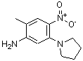 structure of CAS# 347355-84-4, 2-Methyl-4-Nitro-5-(1-Pyrrolidinyl)Aniline;(2-methyl-4-nitro-5-pyrrolidin-1-ylphenyl)amine;1-{5-amino-2-nitro-4-methylphenyl}pyrrolidine;2-methyl-4-nitro-5-(1-pyrrolidinyl)aniline