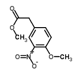 结构式 CAS# 34837-88-2, 甲基(4-甲氧基-3-硝基苯基)乙酸酯