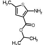 structure of CAS# 350998-01-5, Isopropyl 2-Amino-5-Methyl-3-Thiophenecarboxylate;3-THIOPHE<wbr>NECARBOXY<wbr>LICACID, <wbr>2-AMINO-5<wbr>-METHYL-,<wbr> 1-METHYL<wbr>ETHYL EST<wbr>ER;isopropyl 2-amino-5-methyl-3-thiophenecarboxylate;propan-2-yl 2-amino-5-methylthiophene-3-carboxylate