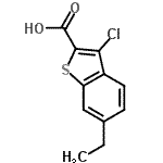 结构式 CAS# 351000-82-3, 3-氯-6-乙基-1-苯并噻吩-2-羧酸