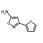 structure of CAS# 35113-40-7, 3-(2-Thienyl)-1,2-Oxazol-5-Amine;3-(2-thienyl)isoxazole-5-ylamine;3-(thiophen-2-yl)-1,2-oxazol-5-amine;3-(THIOPHEN-2-YL)ISOXAZOL-5-AMINE