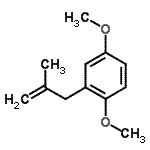 structure of CAS# 35205-21-1, 1,4-Dimethoxy-2-(2-Methyl-2-Propen-1-Yl)Benzene;3-(2,5-Dimethoxyphenyl)-2-methyl-1-propene;MFCD09801185