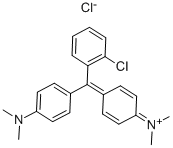 structure of CAS# 3521-06-0, Basic Blue 1;[4-[(2-Chlorophenyl)-(4-Dimethylaminophenyl)Methylene]-1-Cyclohexa-2,5-Dienylidene]-Dimethyl-Ammonium Chloride;[4-[(2-Chlorophenyl)-(4-Dimethylaminophenyl)Methylene]-1-Cyclohexa-2,5-Dienylidene]-Dimethylammonium Chloride;[4-[(2-Chlorophenyl)-(4-Dimethylaminophenyl)Methylidene]-1-Cyclohexa-2,5-Dienylidene]-Dimethyl-Azanium Chloride