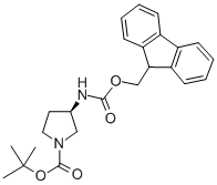 结构式 CAS# 352530-40-6, (R)-(-)-N-叔丁氧羰基-3-N-芴甲氧羰基-氨基吡咯烷