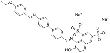 structure of CAS# 3530-19-6, Directscarlet;Disodium (8Z)-8-[[4-[4-(4-Ethoxyphenyl)Azophenyl]Phenyl]Hydrazono]-7-Oxo-Naphthalene-1,3-Disulfonate;Disodium (8Z)-8-[[4-[4-(4-Ethoxyphenyl)Azophenyl]Phenyl]Hydrazono]-7-Oxonaphthalene-1,3-Disulfonate;Disodium (8Z)-8-[[4-[4-(4-Ethoxyphenyl)Azophenyl]Phenyl]Hydrazono]-7-Keto-Naphthalene-1,3-Disulfonate